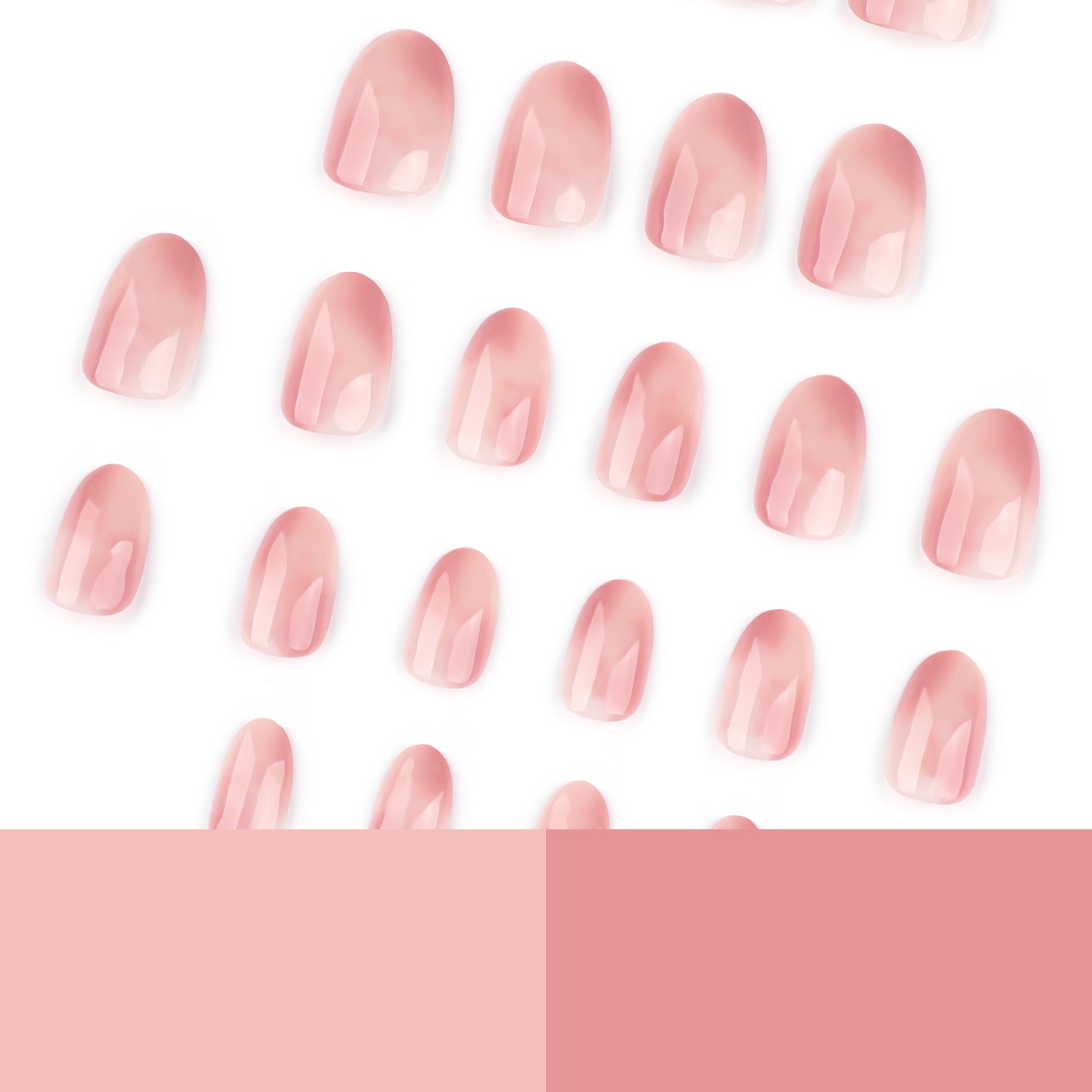 Ombre Gradient Press-On Nails, Short Oval on hand