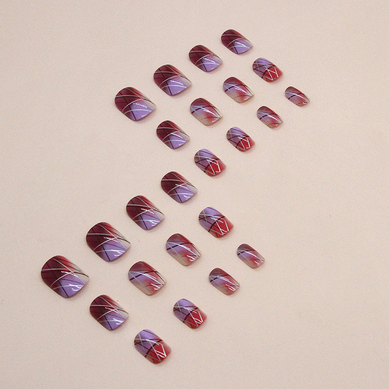 Blossom & Ice-Clear Press-On Nails, Short, 24-Piece Set – side angle