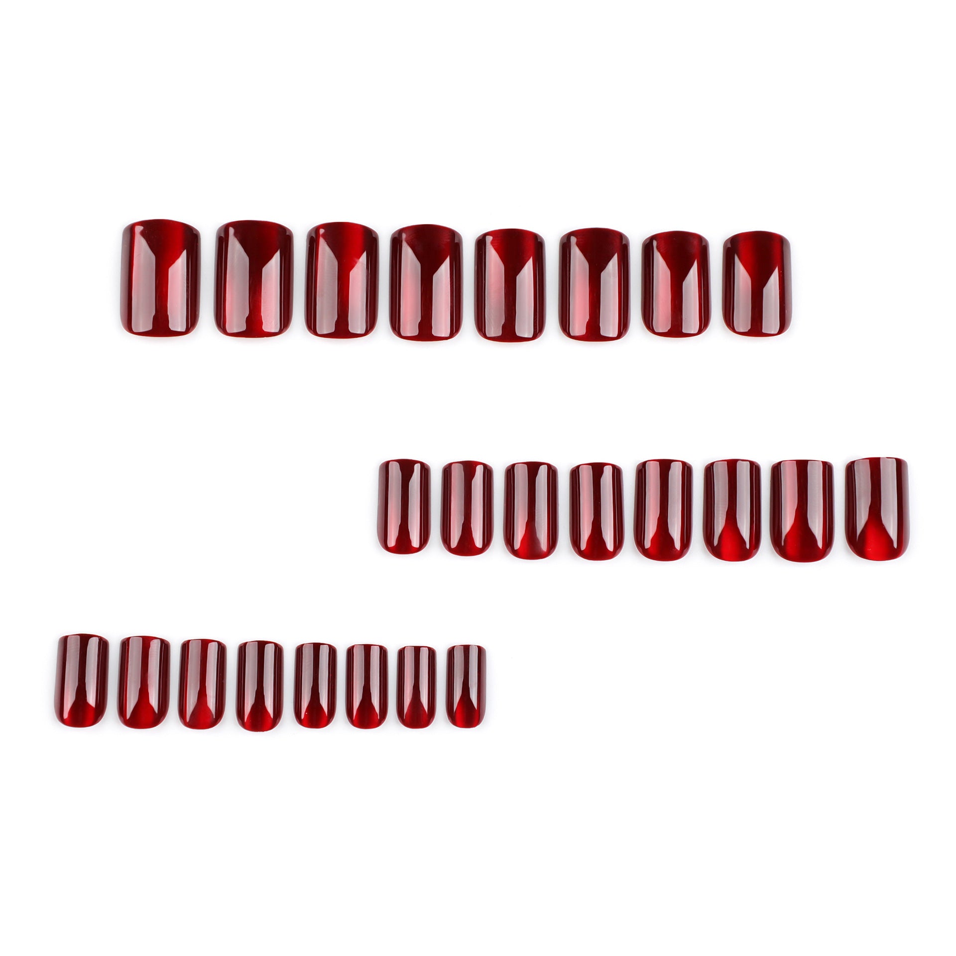 Cat Eye & Solid Color Press-On Nails, Short Square – close-up detail