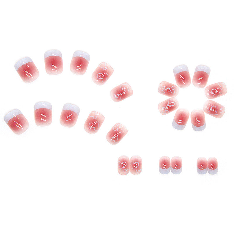 Heart & Crescent Moon Press-On Nails, 24-Piece Set – side angle