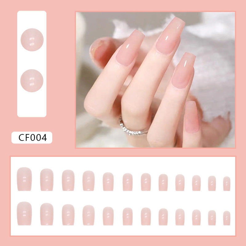 Square Solid Color Press-On Nail Set (24 Pieces) – side angle