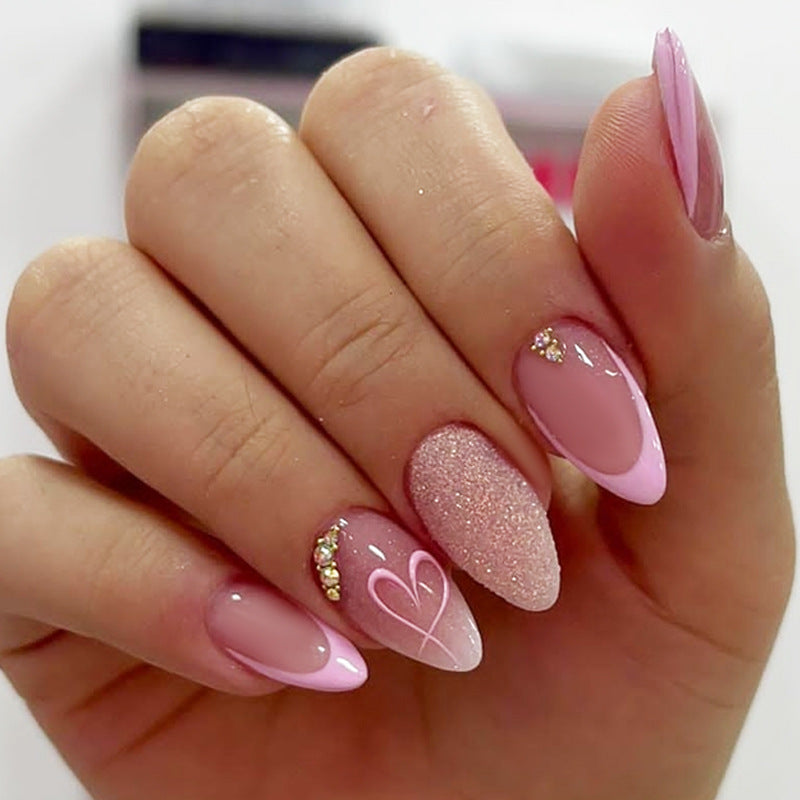 Valentine's Day & Ombre Gradient Press-On Nails, 24-Piece Set – front view