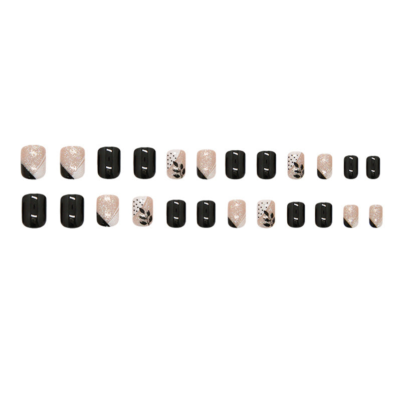 French Tip Press-On Nails, Short, 24-Piece Set – full set laid out