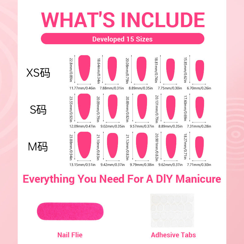 Medium Almond Embossed Texture & Floral Press-On Nail Set (30 Pieces) on hand