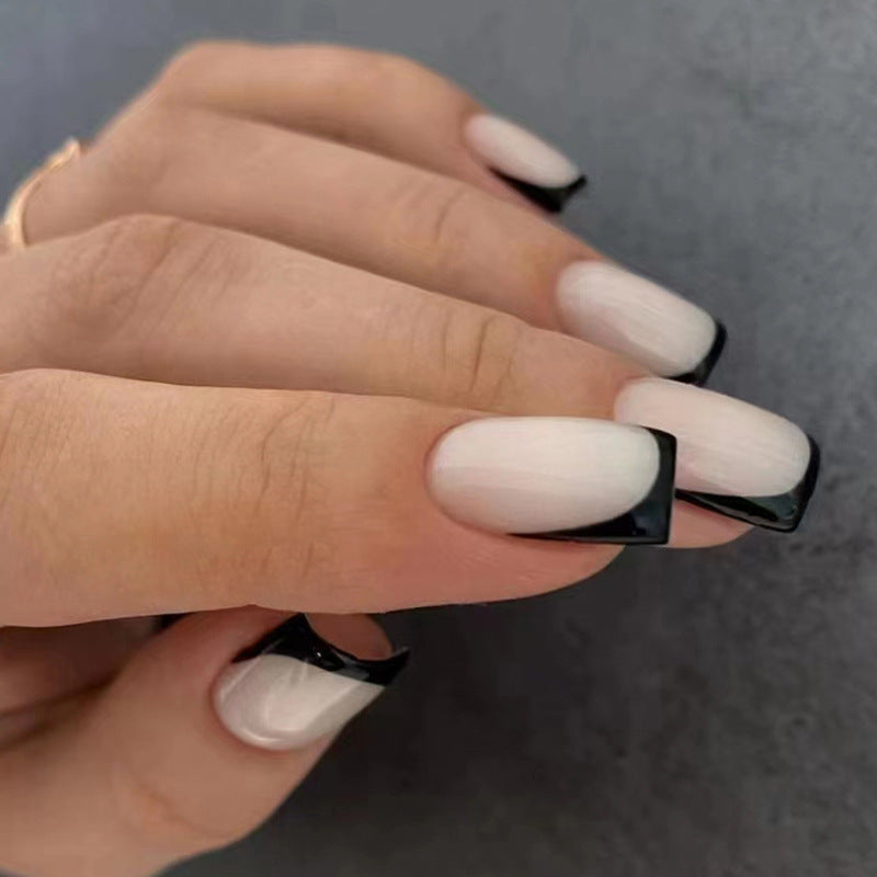 Aurora Shimmer & French Tip French Nails, Medium, 24 Pieces – front view