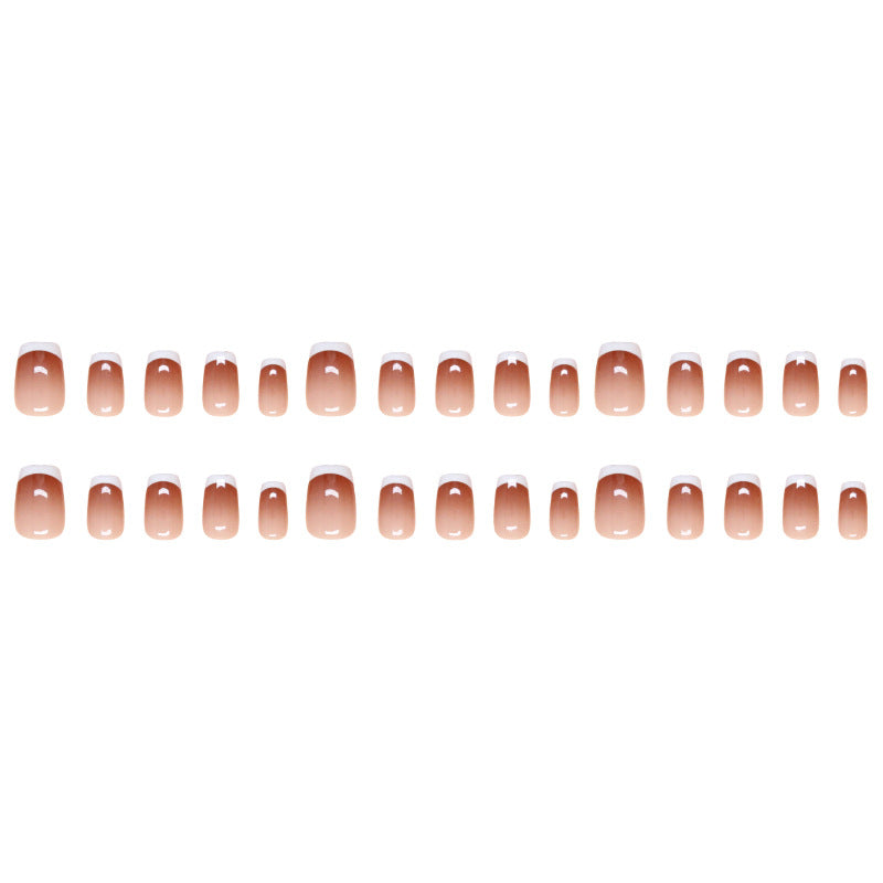 Ombre Gradient & French Tip Ombre Nails, Short, 30 Pieces – full set laid out