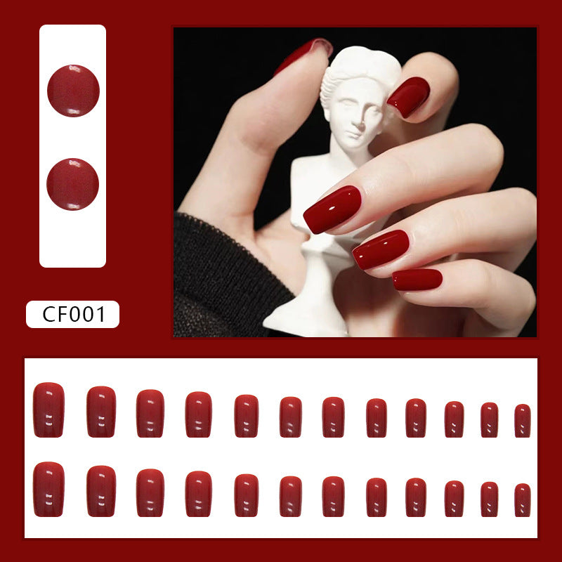 Square Solid Color Press-On Nail Set (24 Pieces) – close-up detail