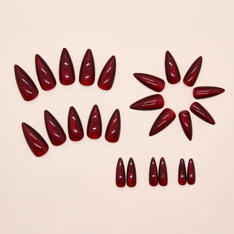 Cat Eye Press-On Nails, Medium Almond on hand