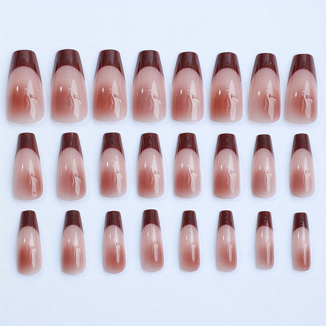 Ice-Clear & Ombre Gradient Ombre Nails, Medium, 24 Pieces – side angle