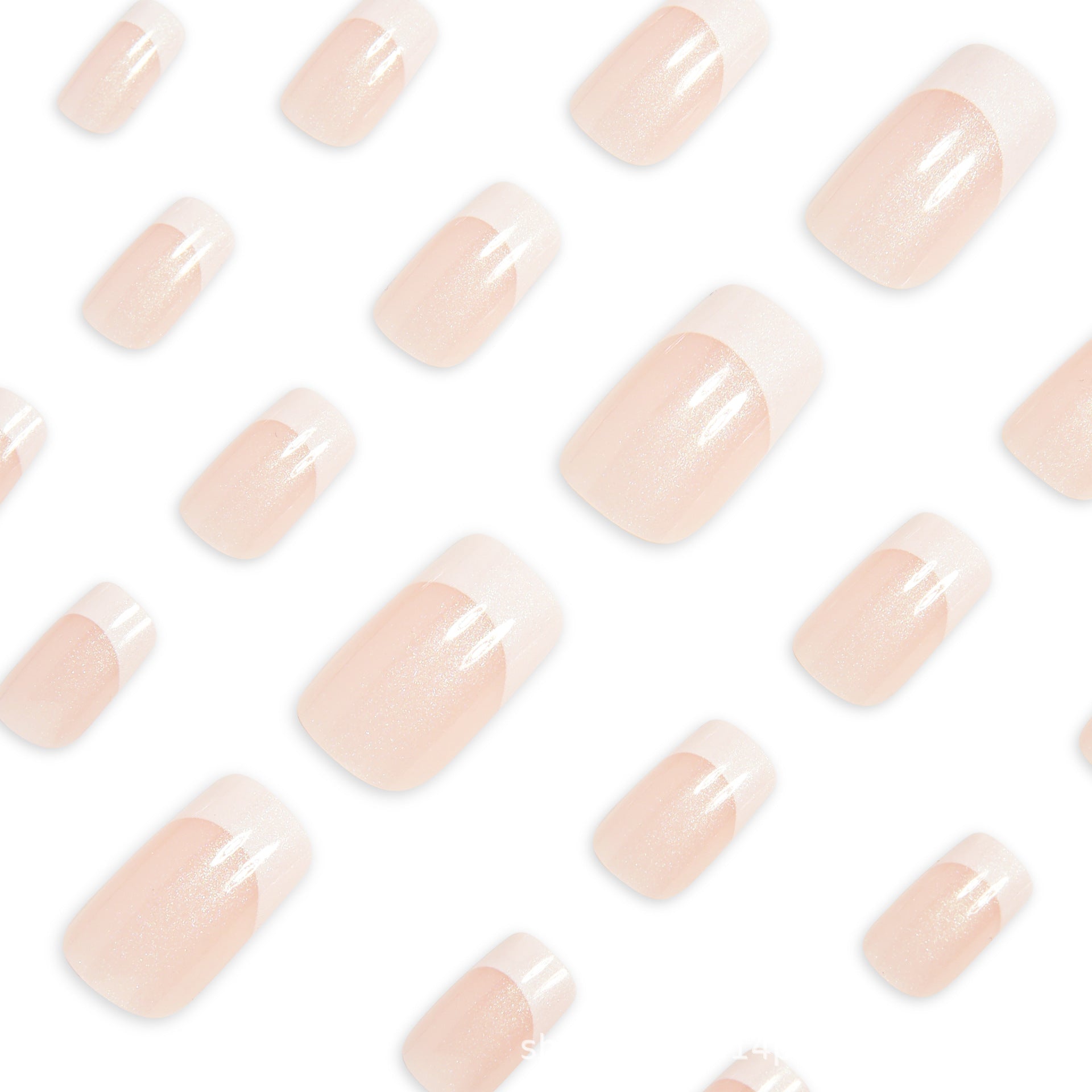 French Tip & Ombre Gradient Ombre Press-On Nails, Long – side angle