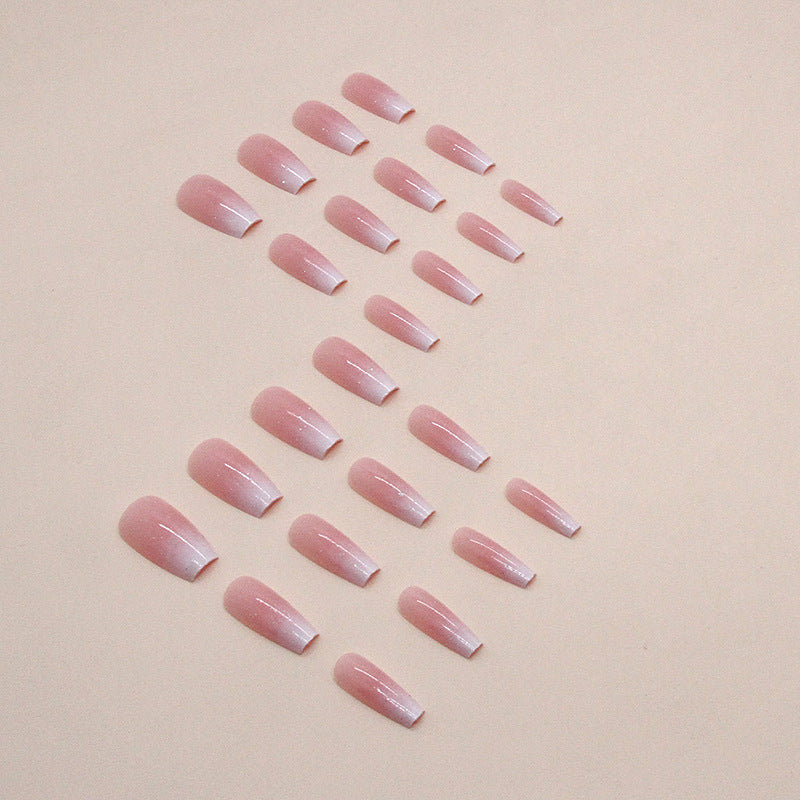 Ombre Gradient & Glitter Press-On Nails, Long Ballerina, 24-Piece Set – side angle