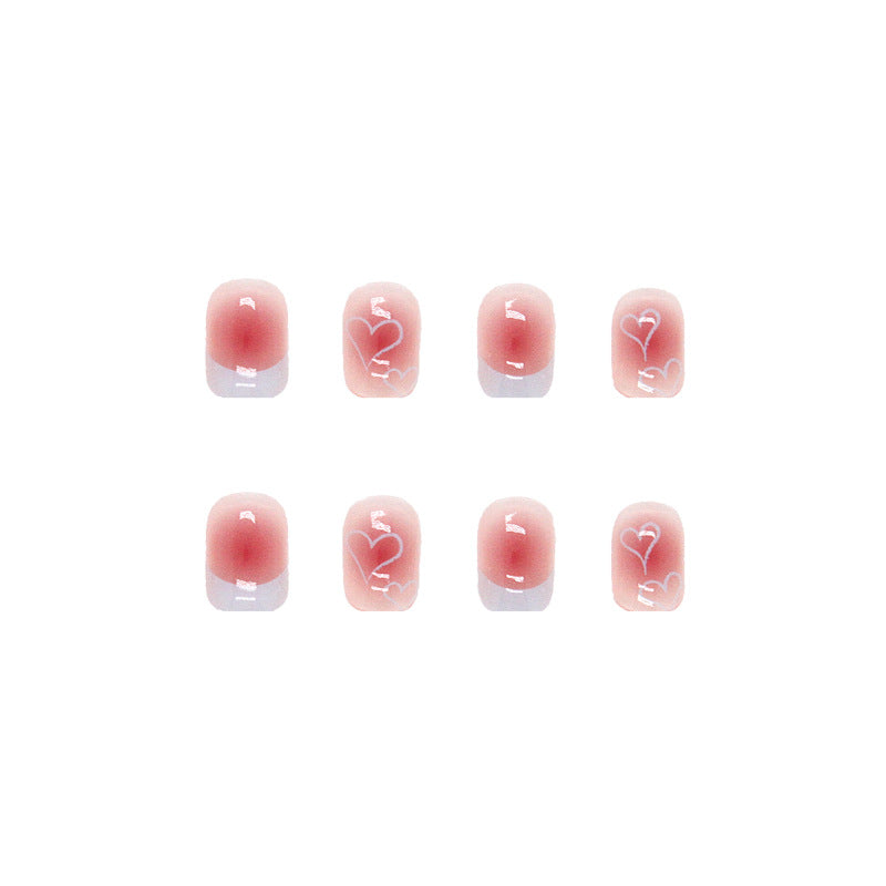 Heart & Crescent Moon Press-On Nails, 24-Piece Set – full set laid out
