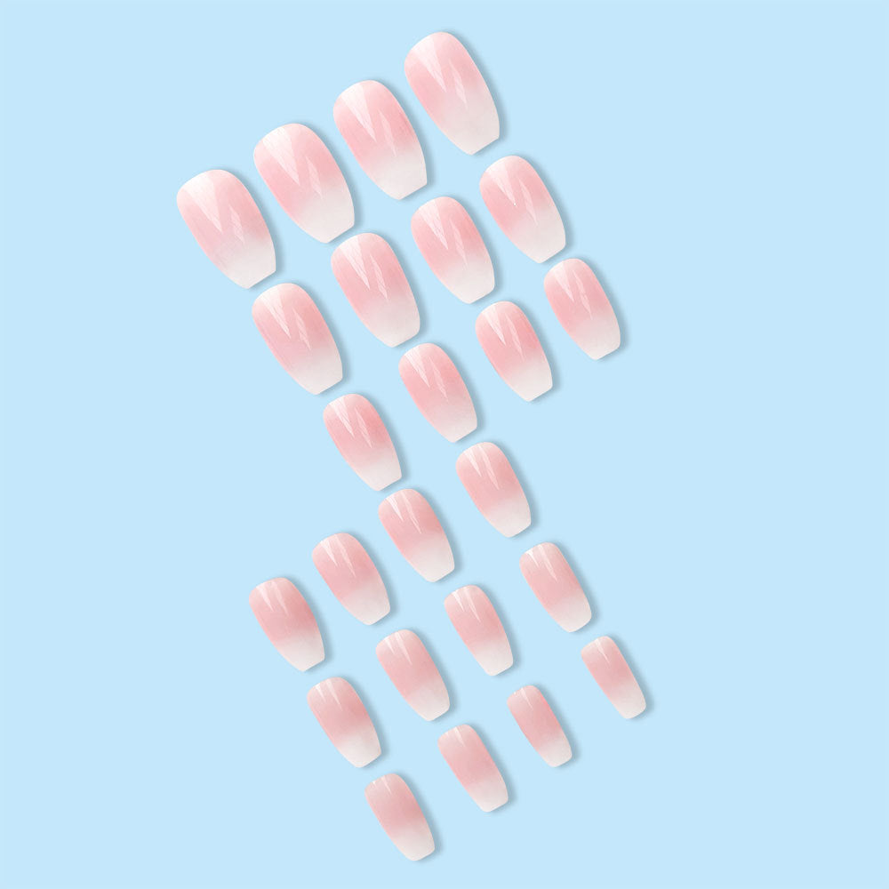 Ice-Clear & Ombre Gradient Press-On Nails – side angle