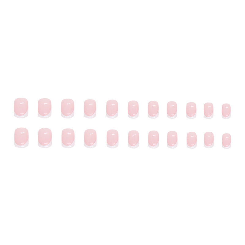 French Tip Press-On Nails, Short – full set laid out