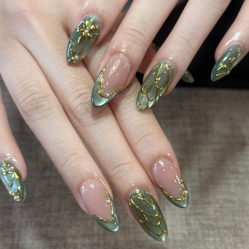 3D Detail French Press-On Nails – front view