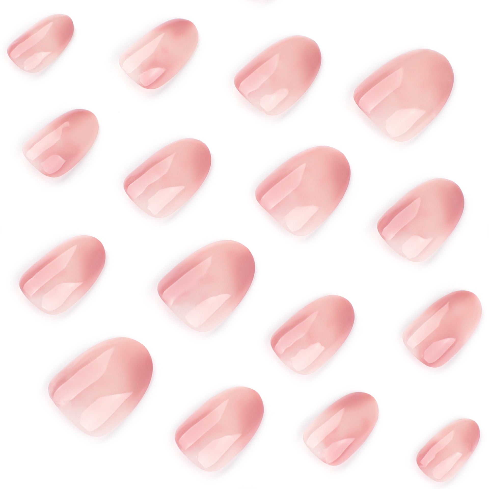 Ombre Gradient Press-On Nails, Short Oval – side angle