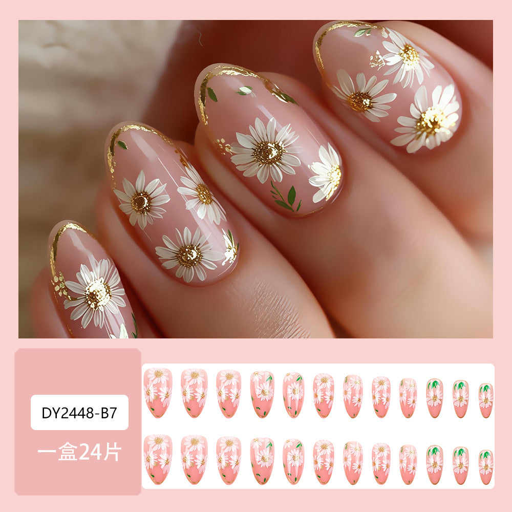 Glitter & French Tip French Press-On Nails – close-up detail