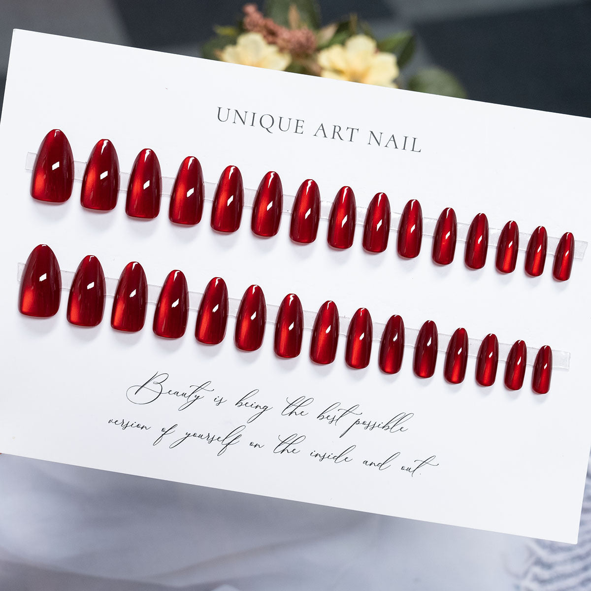Glitter & Cat Eye Press-On Nails – side angle