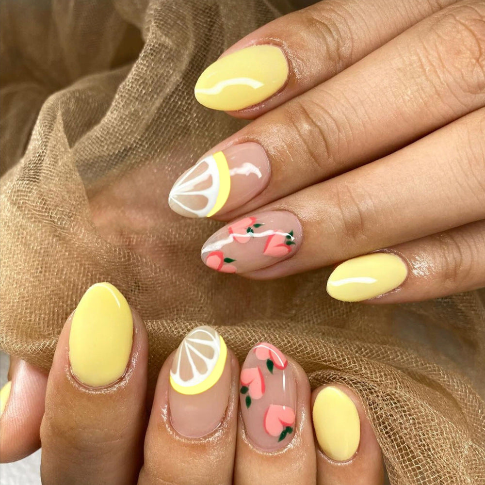 Lemon Press-On Nail Set (24 Pieces) – front view
