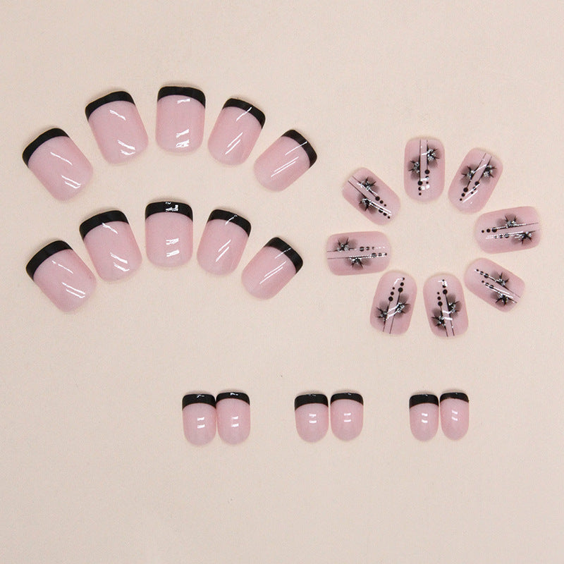 French Tip French Nails, Short, 24 Pieces on hand