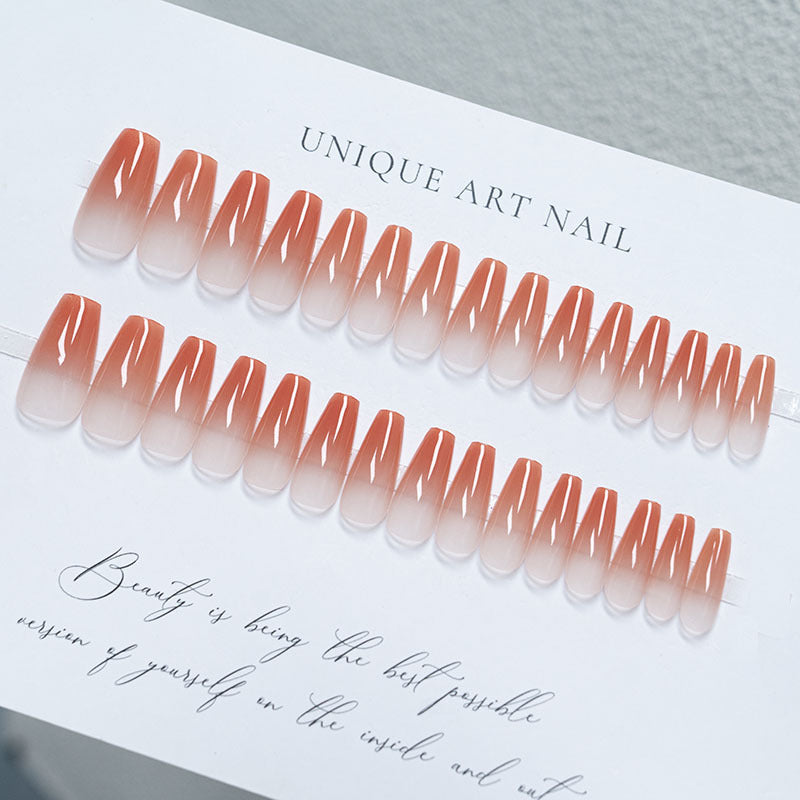 Crystal & Ombre Gradient Ombre Nails, 30 Pieces – close-up detail