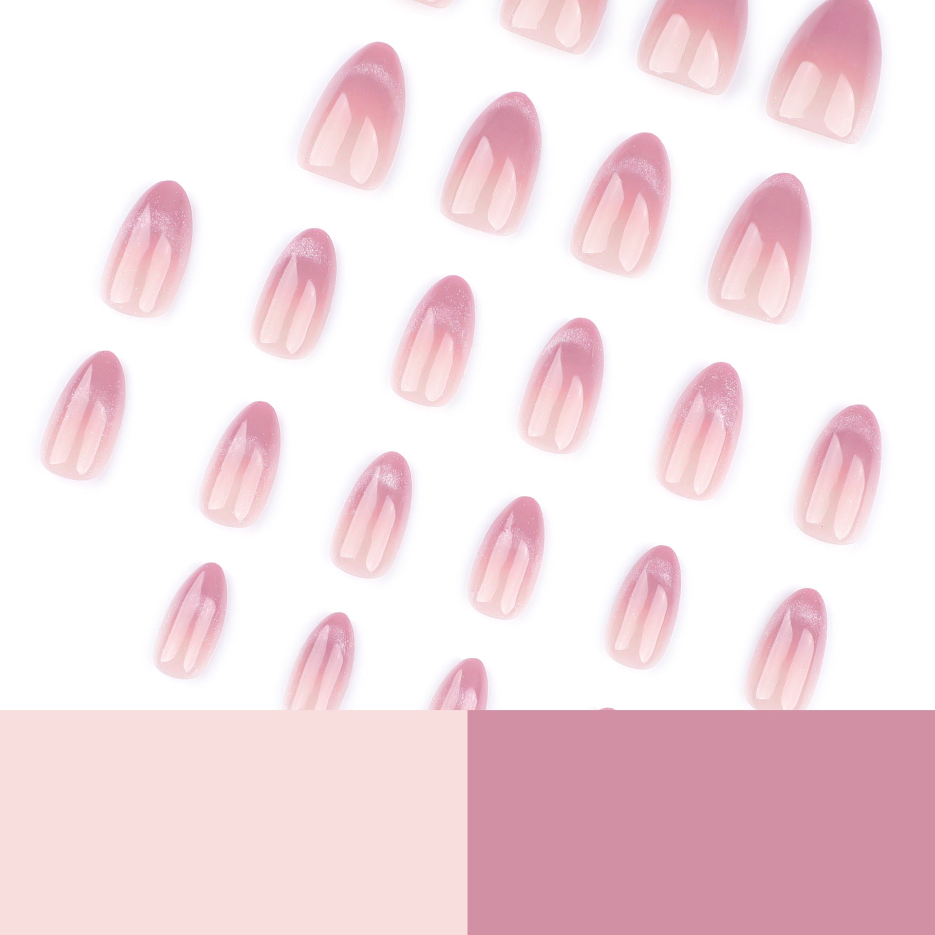 French Tip & Cat Eye French Press-On Nails, Short Almond on hand