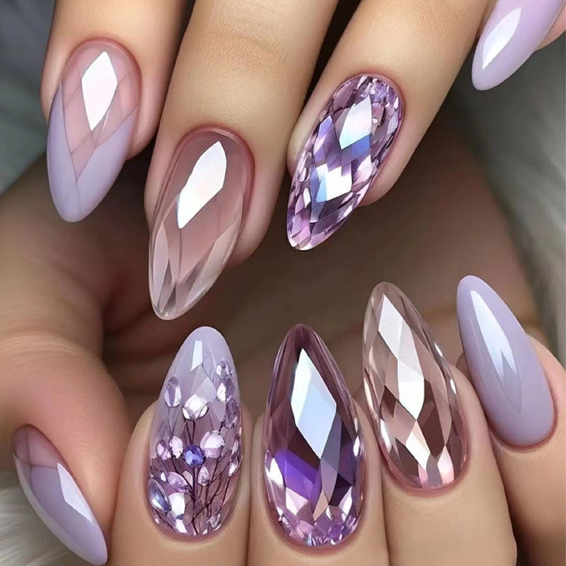 Abstract Line French Press-On Nails – front view