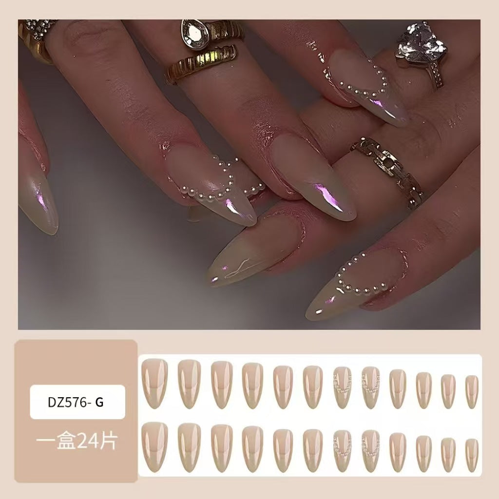 Ombre Gradient & French Tip Ombre Press-On Nails – close-up detail