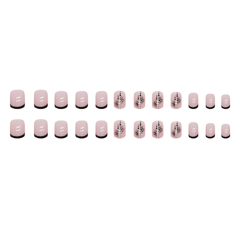 French Tip French Nails, Short, 24 Pieces – full set laid out