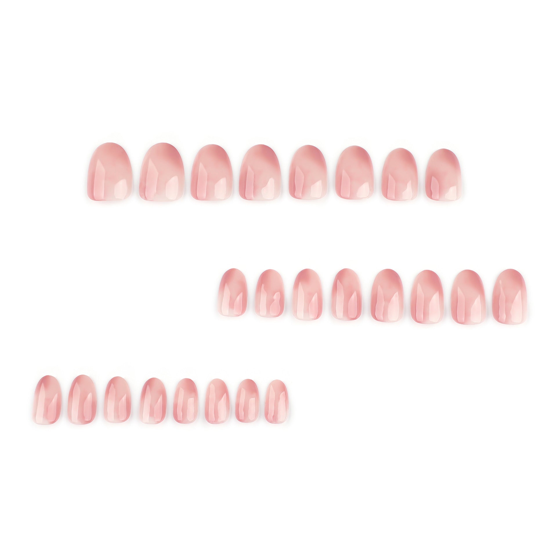 Ombre Gradient Press-On Nails, Short Oval – close-up detail