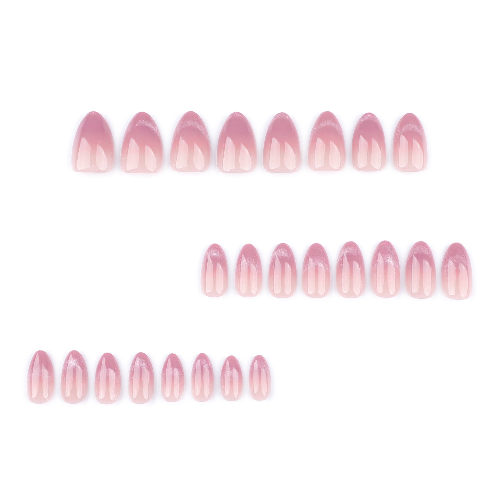 French Tip & Cat Eye French Press-On Nails, Short Almond – close-up detail