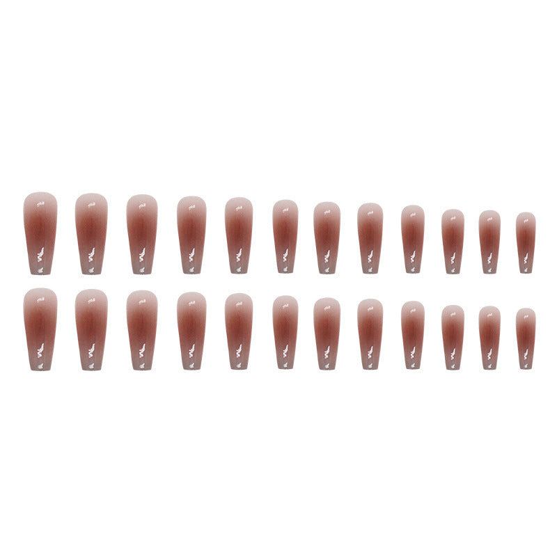 Ombre Gradient Ombre Nails, Ballerina, 24 Pieces – full set laid out