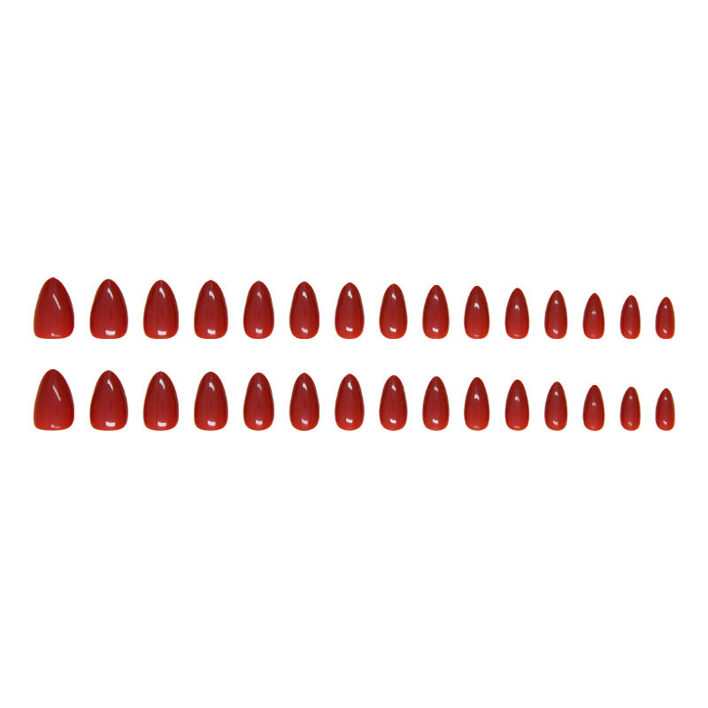 Solid Color Press-On Nails – full set laid out
