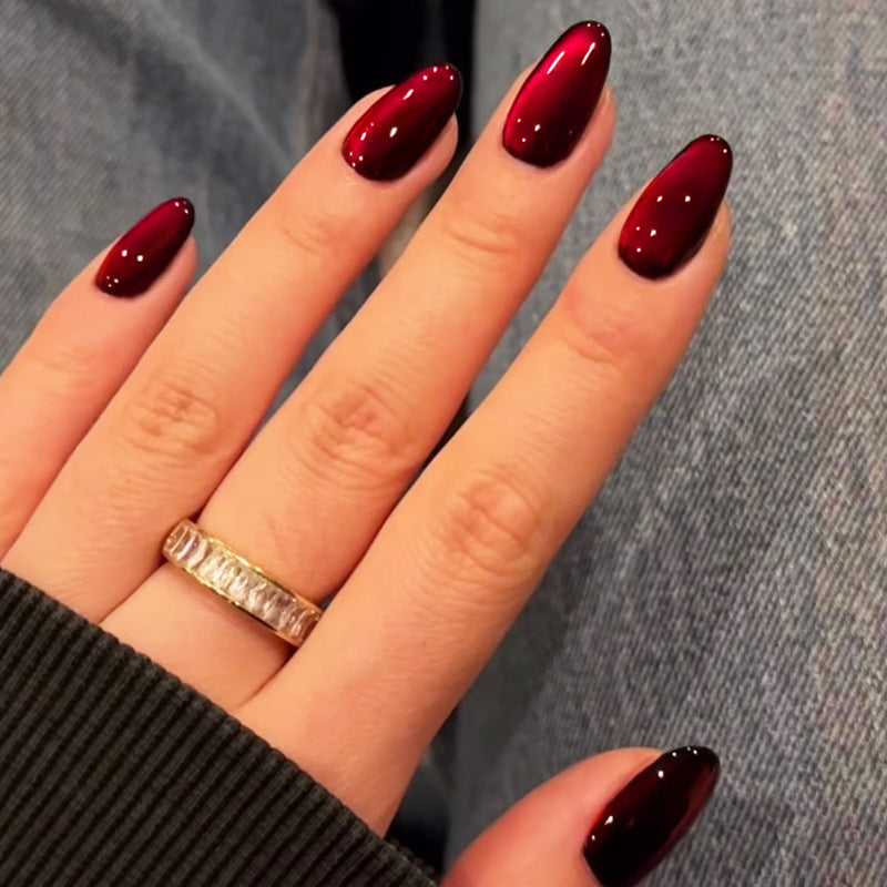 Cat Eye & Cherry Cat Eye Press-On Nails – front view