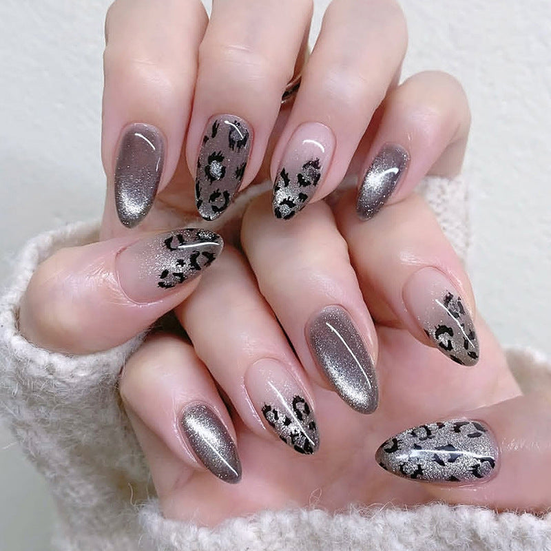 Cat Eye & Leopard Print Press-On Nails, 24-Piece Set – front view