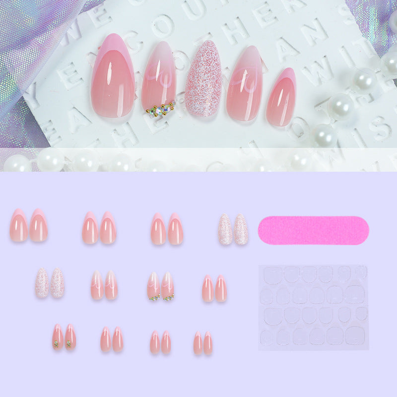 Valentine's Day & Ombre Gradient Press-On Nails, 24-Piece Set – side angle