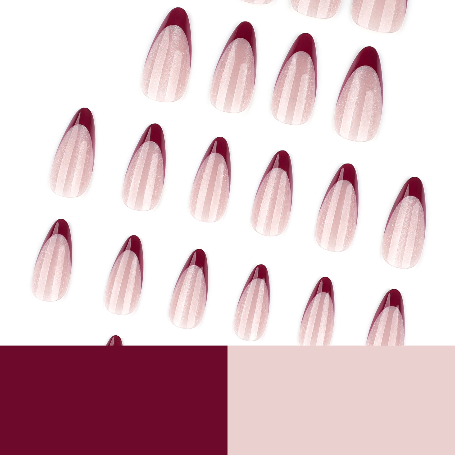 French Tip & Cat Eye Press-On Nails, 24-Piece Set on hand