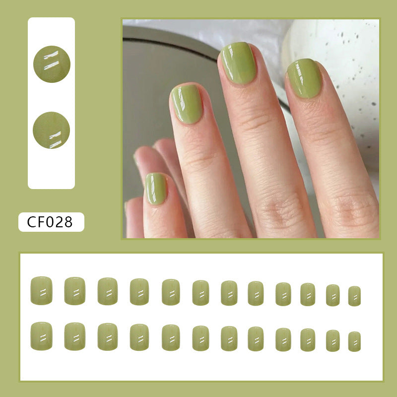 Square Solid Color Press-On Nail Set (24 Pieces) – full set laid out