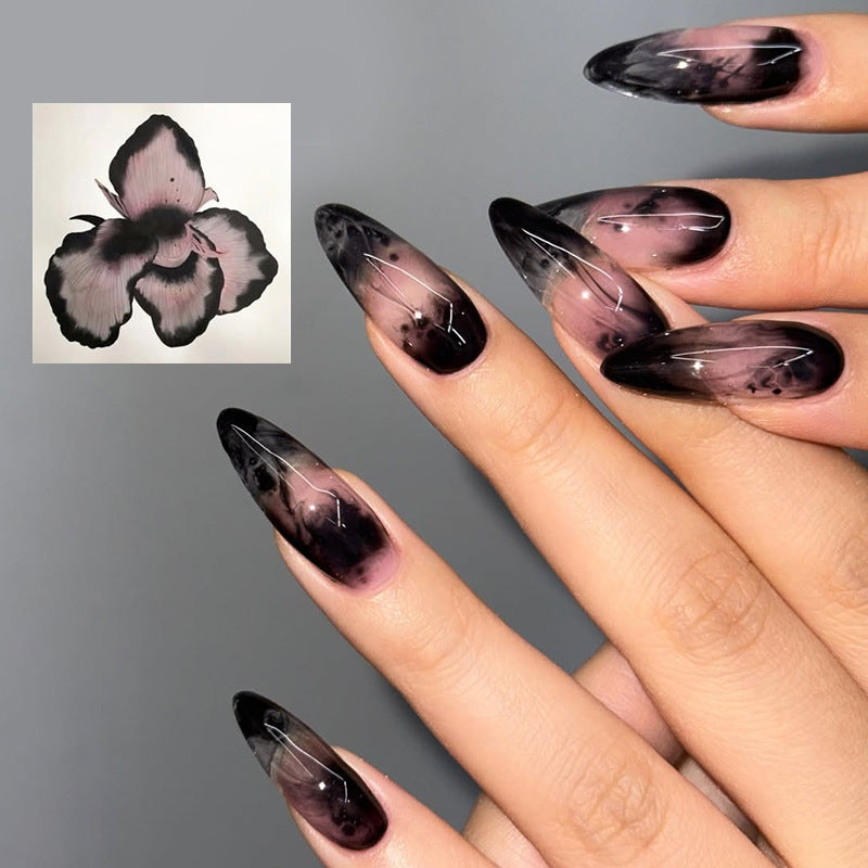Medium Almond Cat Eye & Ombre Gradient Press-On Nail Set (24 Pieces) – front view