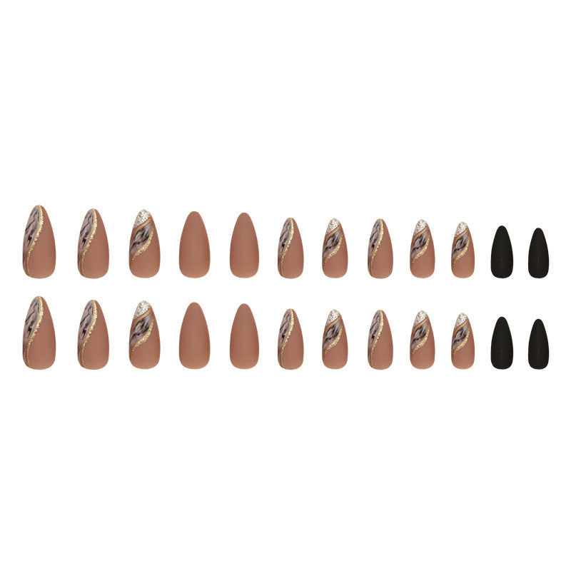 Medium Almond Blossom Press-On Nail Set (24 Pieces) – full set laid out