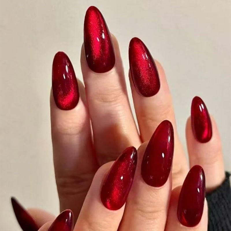 Cat Eye Press-On Nails, Medium Almond – front view