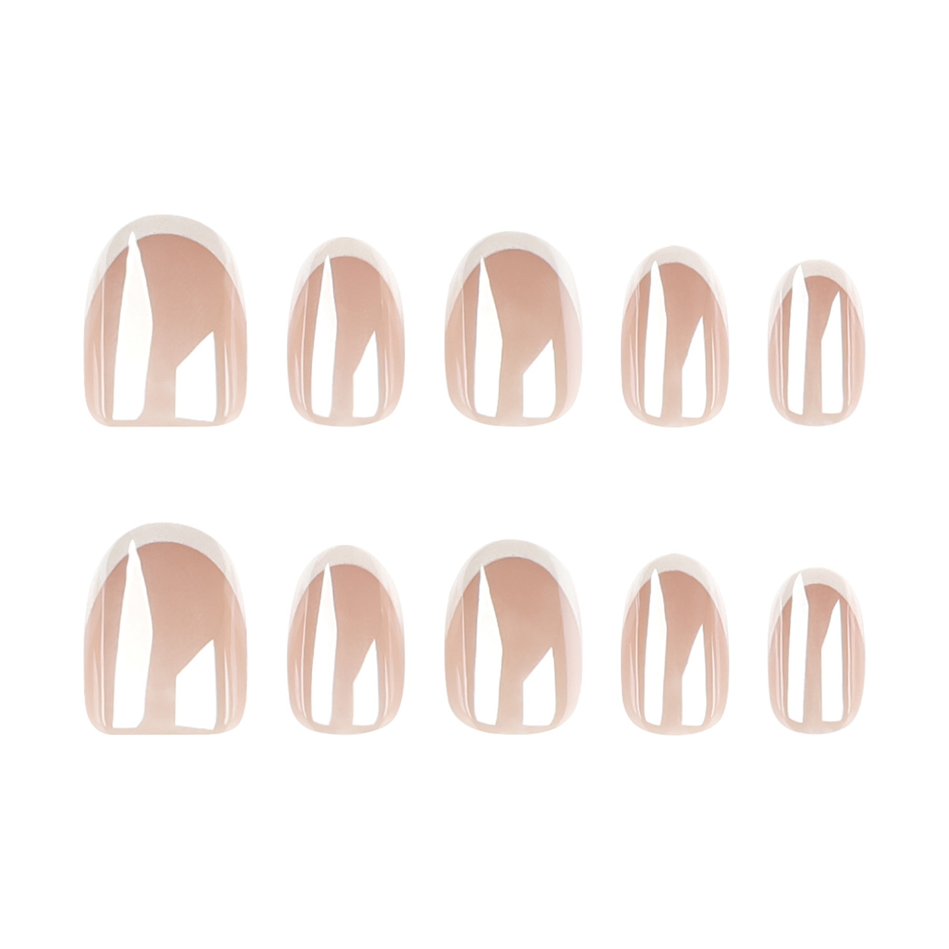 French Tip French Press-On Nails – full set laid out