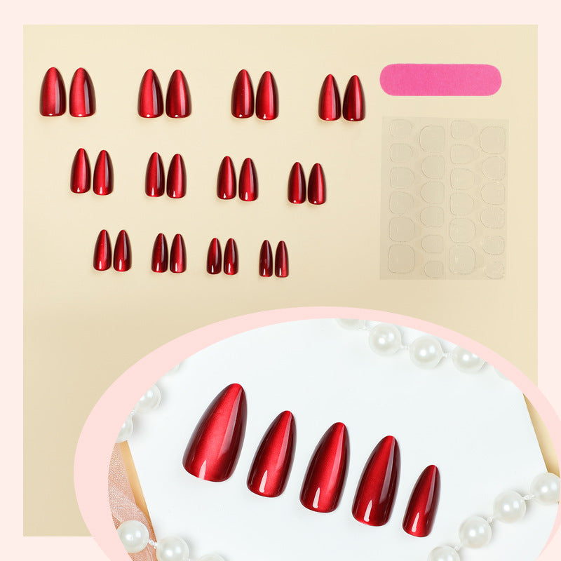 Cat Eye & Cherry Cat Eye Press-On Nails – side angle