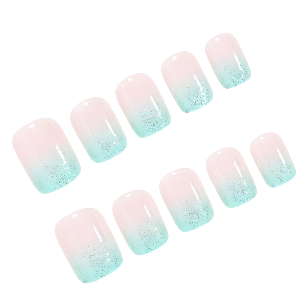 Ombre Gradient & Glitter Press-On Nails, 24-Piece Set – side angle