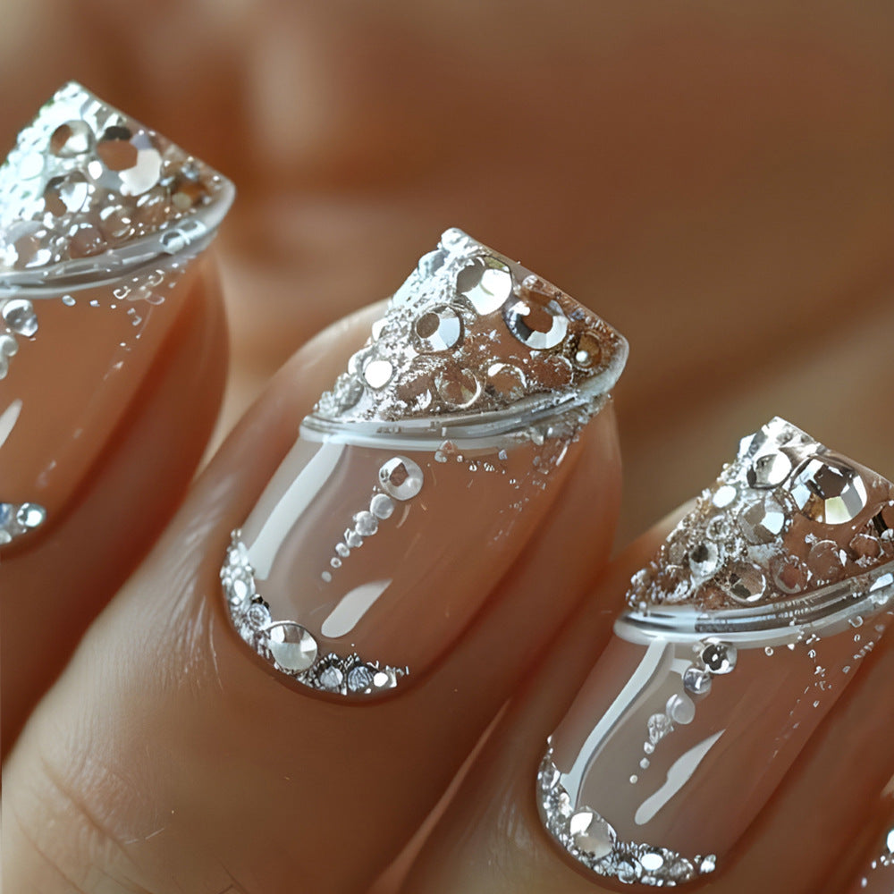 Glitter & Diamond Accent Glitter Nails, 24 Pieces – front view