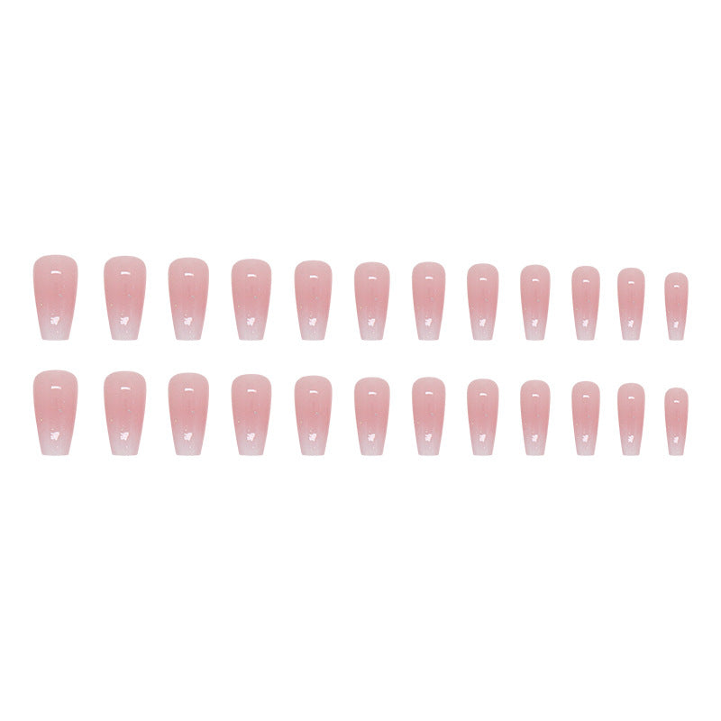 Ombre Gradient & Glitter Press-On Nails, Long Ballerina, 24-Piece Set – full set laid out