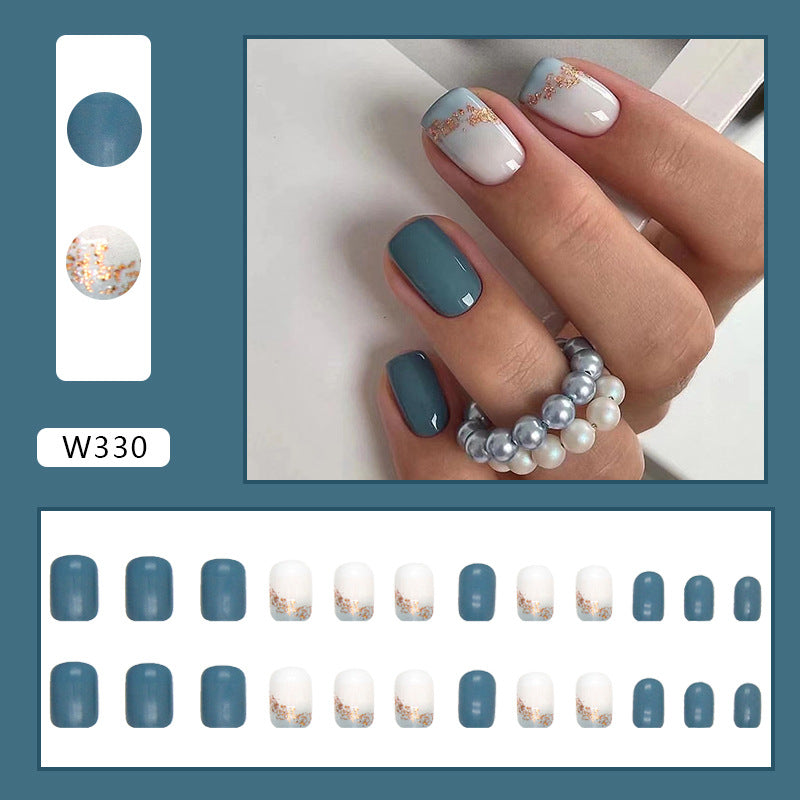 Solid Color Gel Press-On Nails, Short – close-up detail