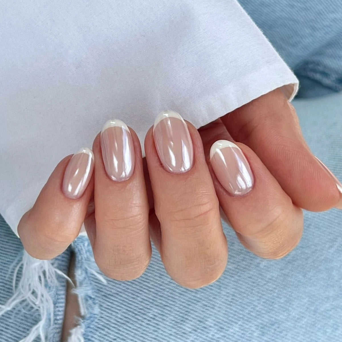 French Tip French Press-On Nails – front view