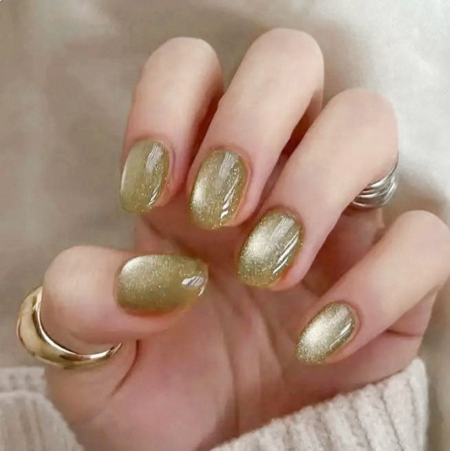 Glitter & Cat Eye Press-On Nails, 24-Piece Set – front view