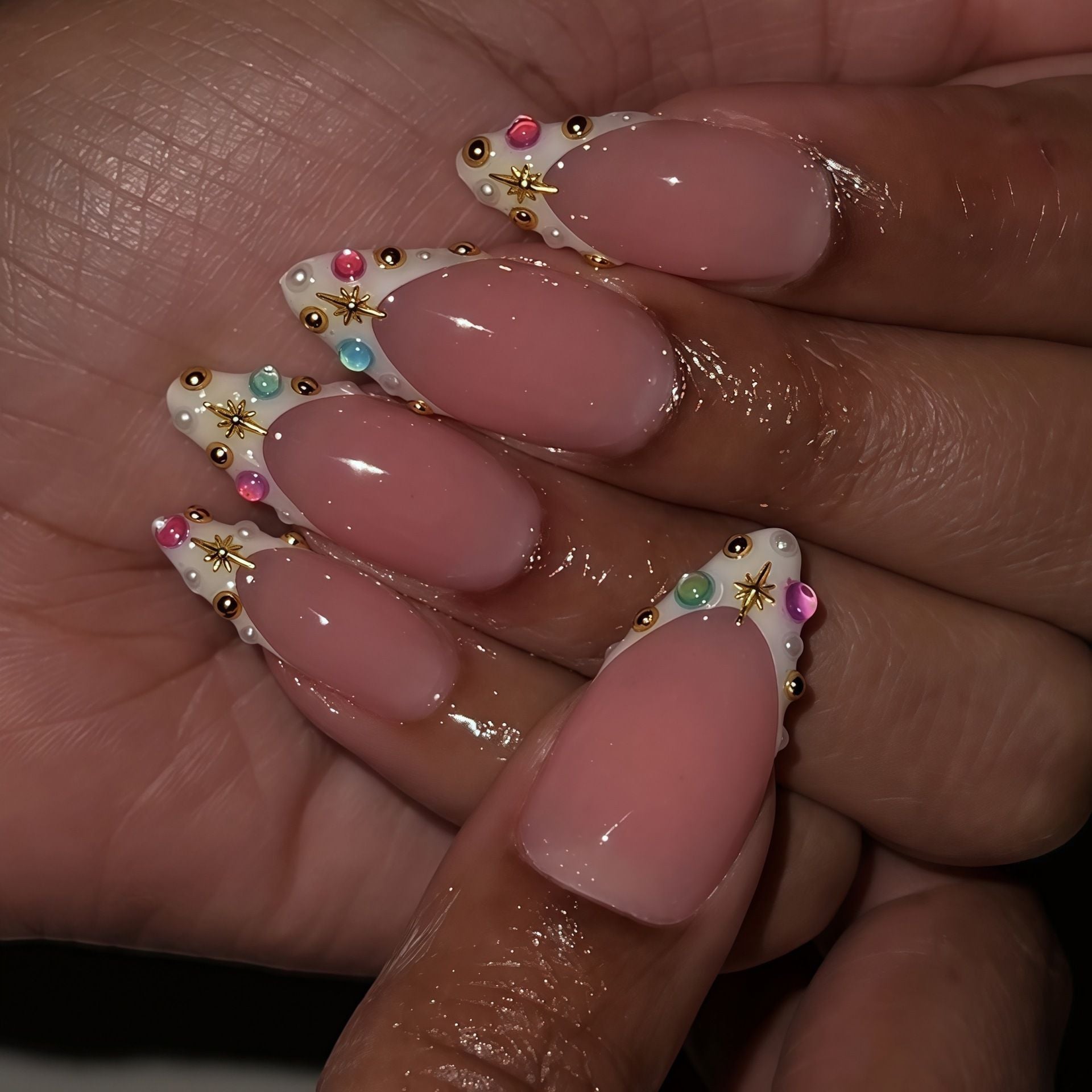 Glitter & Diamond Accent Press-On Nails, 24-Piece Set – front view